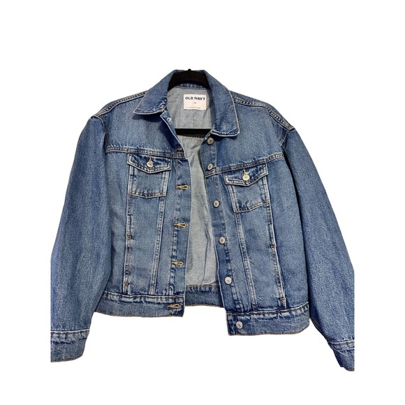 Old Navy Denim Jacket Medium‎ Wash Classic Trucker Jean Jacket XS - Picture 2 of 7